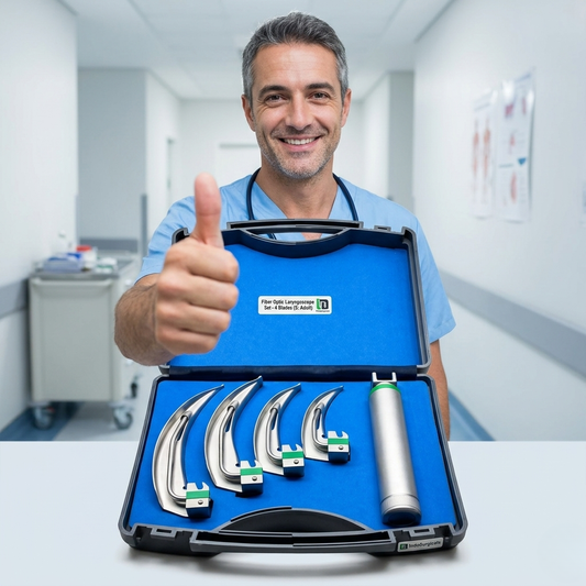 Laryngoscope Set with 4 Blades (S: Adult)