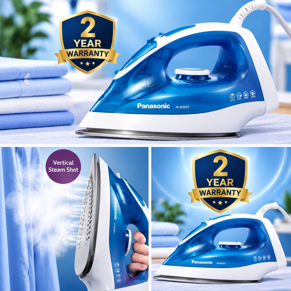 Steam Iron – Powerful, Smooth , non sticky & Long-Lasting, (2 year Warranty)