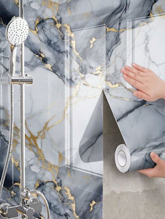 Self Adhesive Black Marble Sheet for Kitchen