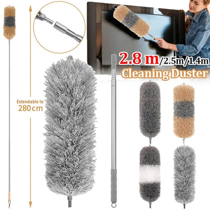 Extendable Microfiber Duster with Bendable Head – Washable & Reusable Cleaning Too