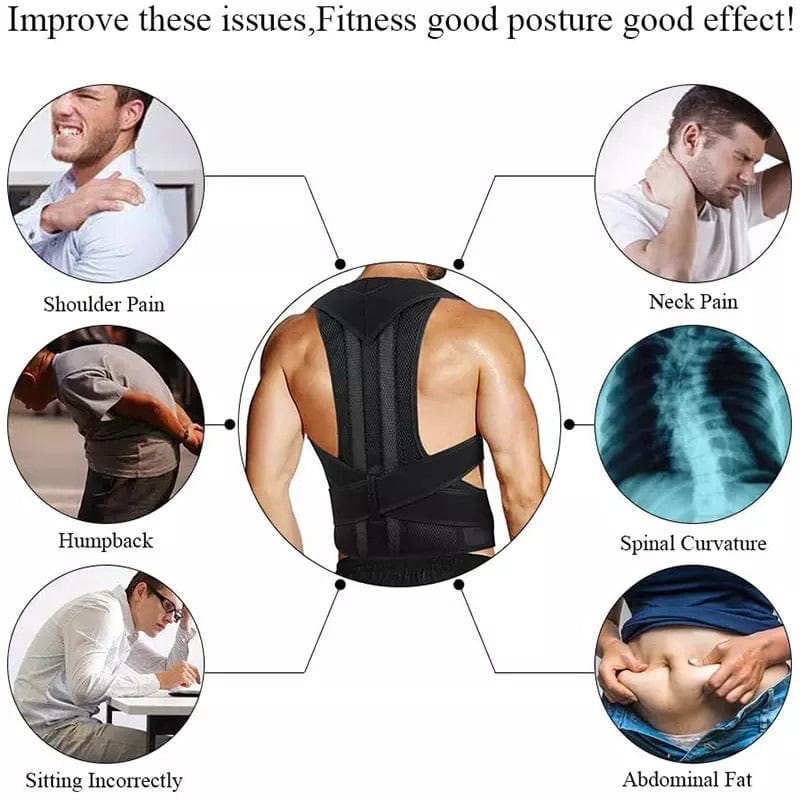 Adjustable Posture Corrector Belt – Adjustable back and shoulder support for better posture and pain relief
