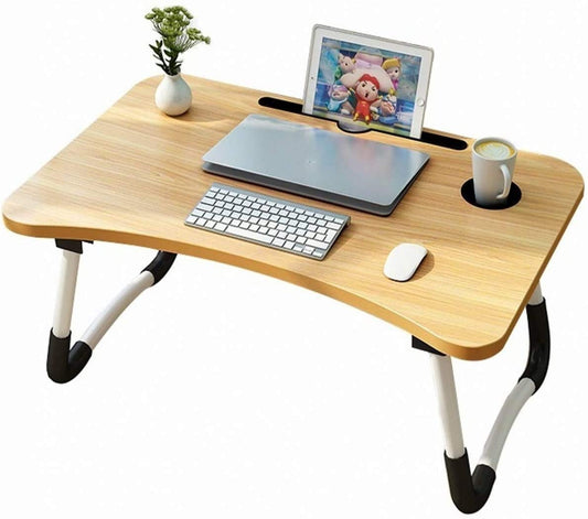Foldable Wooden Laptop Table – Portable Multipurpose Desk for Bed, Study & Work | Space-Saving