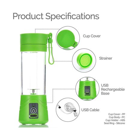 Portable 6 Blade Electric USB Rechargeable Blender