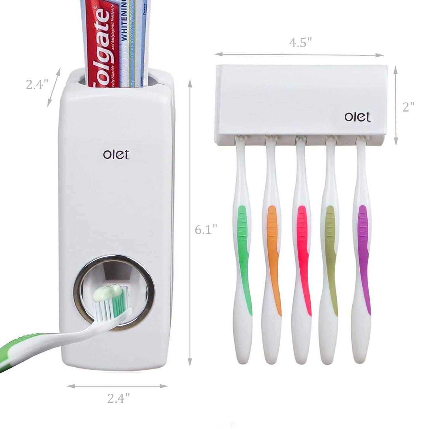 Toothpaste Dispenser Automatic Toothpaste Squeezer and Holder Set