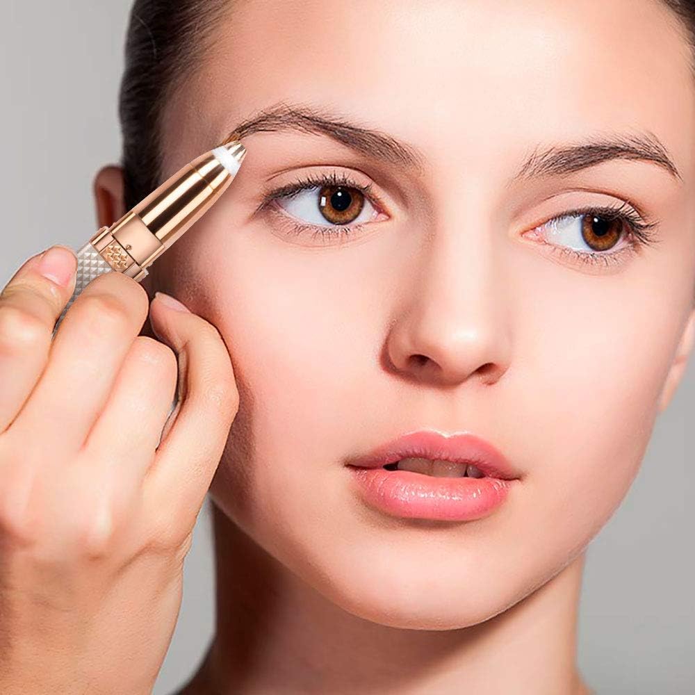 2-in-1 Rechargeable Eyebrow & Facial Hair Trimmer – Painless, Easy-to-Use Epilator with LED Light