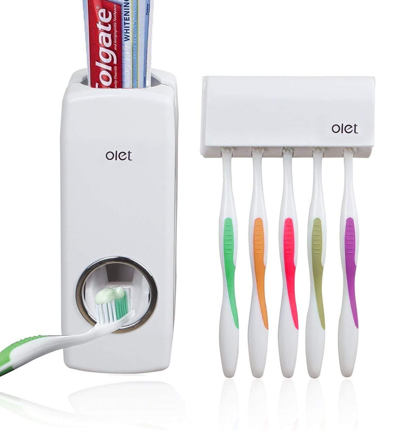 Toothpaste Dispenser Automatic Toothpaste Squeezer and Holder Set