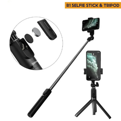 4-in-1 Wireless Bluetooth Selfie Stick Tripod Stand with Remote Control & LED Light – Portable Foldable Phone Holder