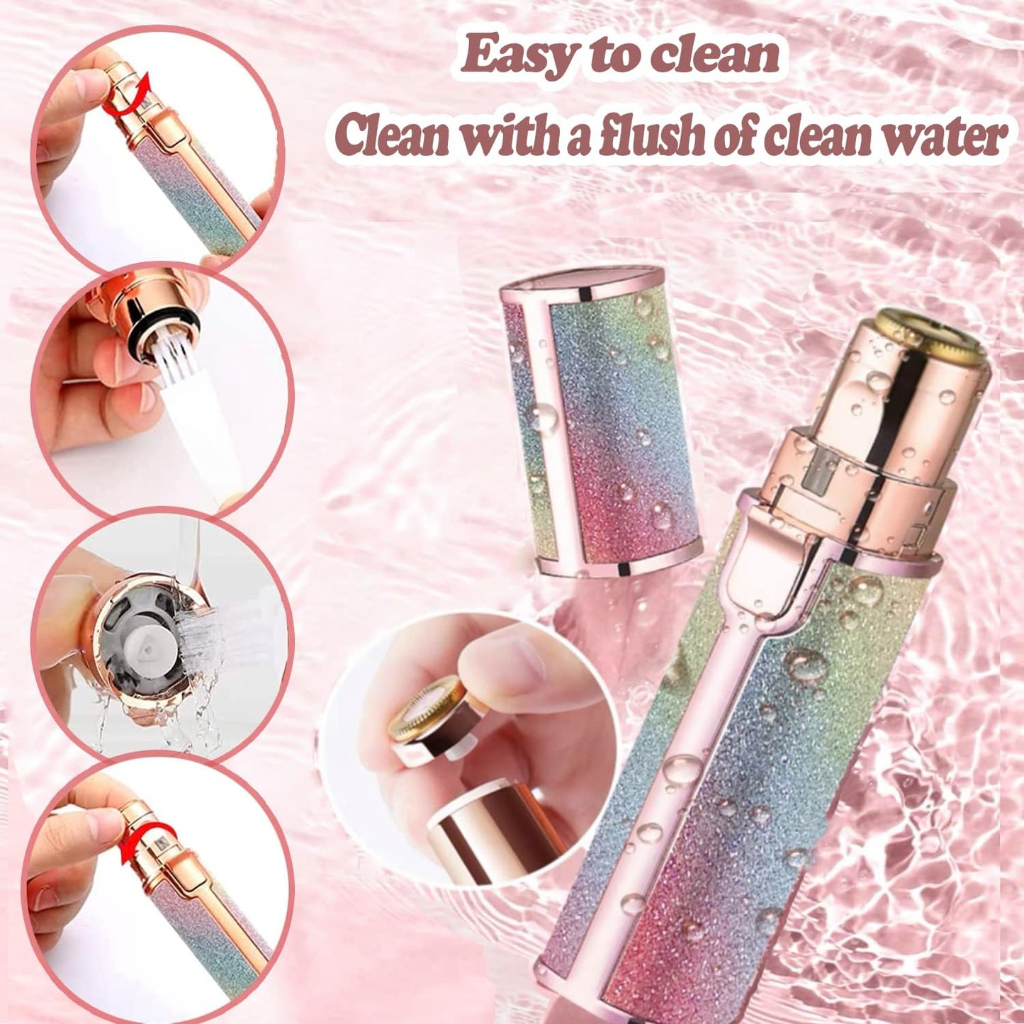 2 in 1 Rechargeable Eyebrow Trimmer & Facial Hair Remover – Painless, Flawless Shaver for Women