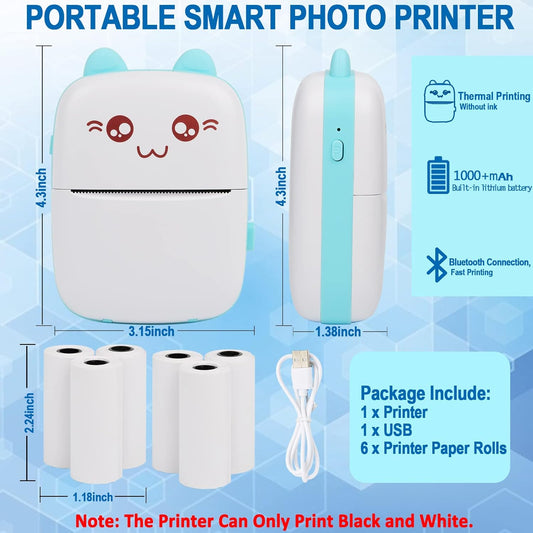 Wireless Mini Portable Thermal Pocket Printer for Photo and Receipt
