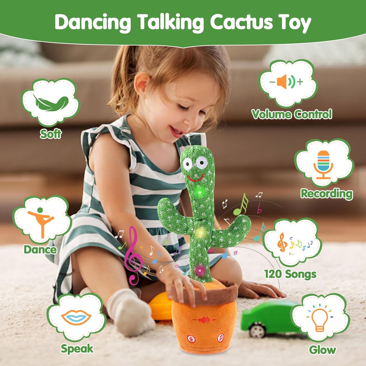 Dancing Cactus Toy – Singing, Talking & USB Rechargeable