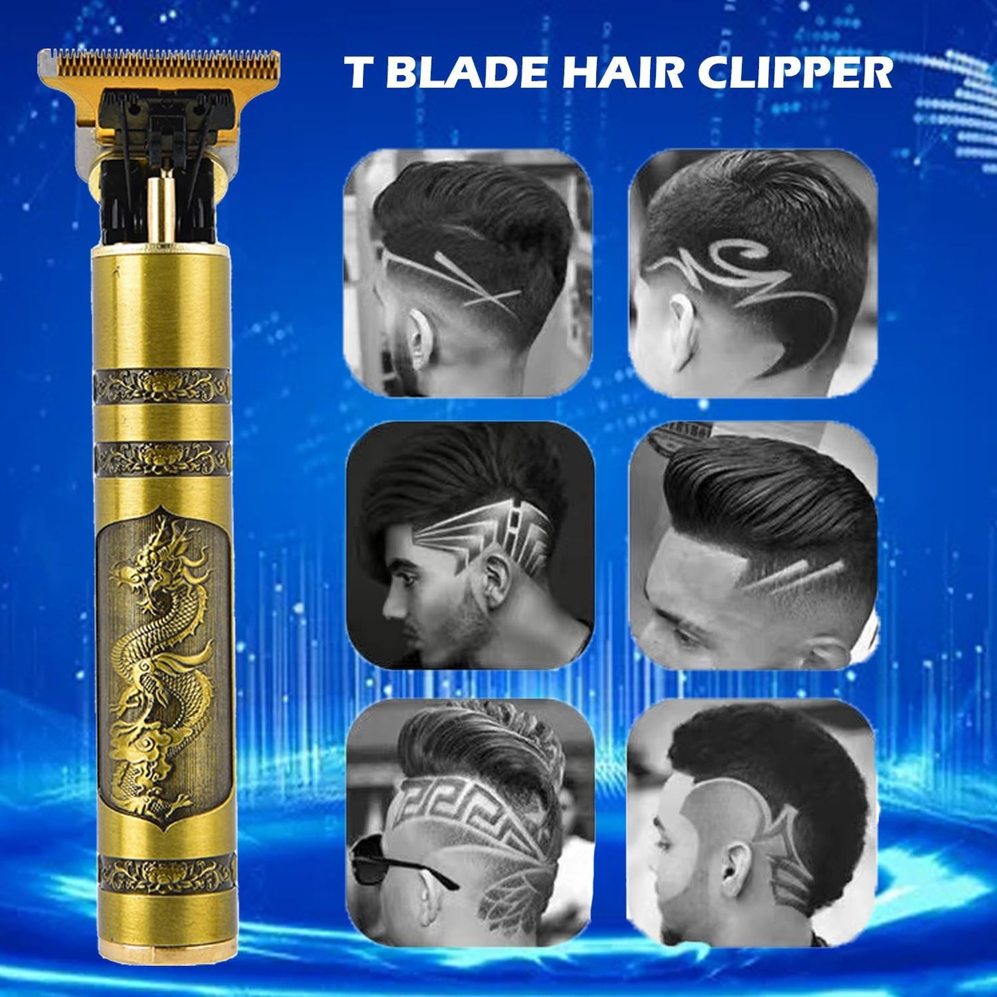 Vintage T9 USB Rechargeable Professional Hair Trimmer for Men
