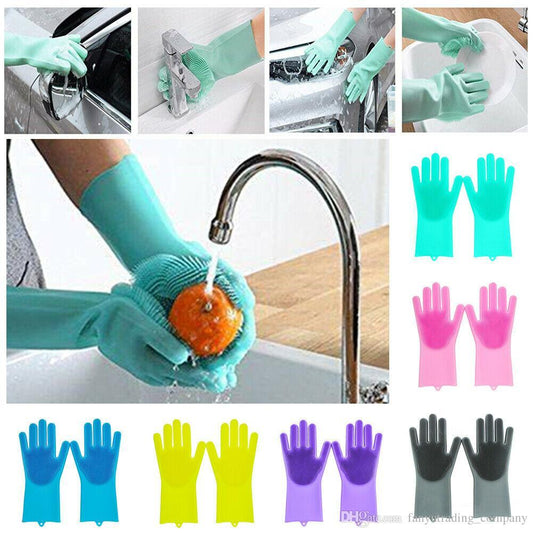 1 Pair Silicone Dishwashing Gloves