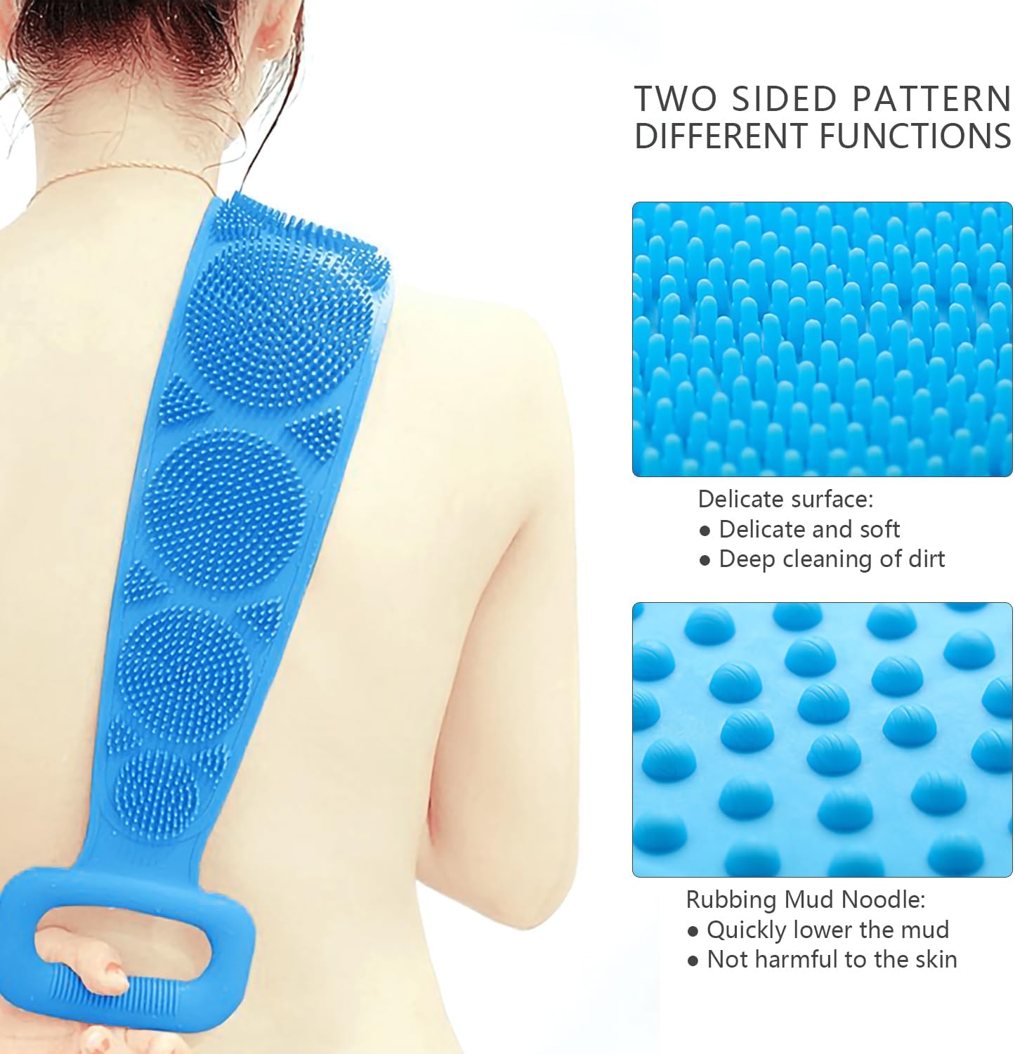 1 PC's Silicone Back Scrubber Bath Belt, Bath Scrubber (70 cm)