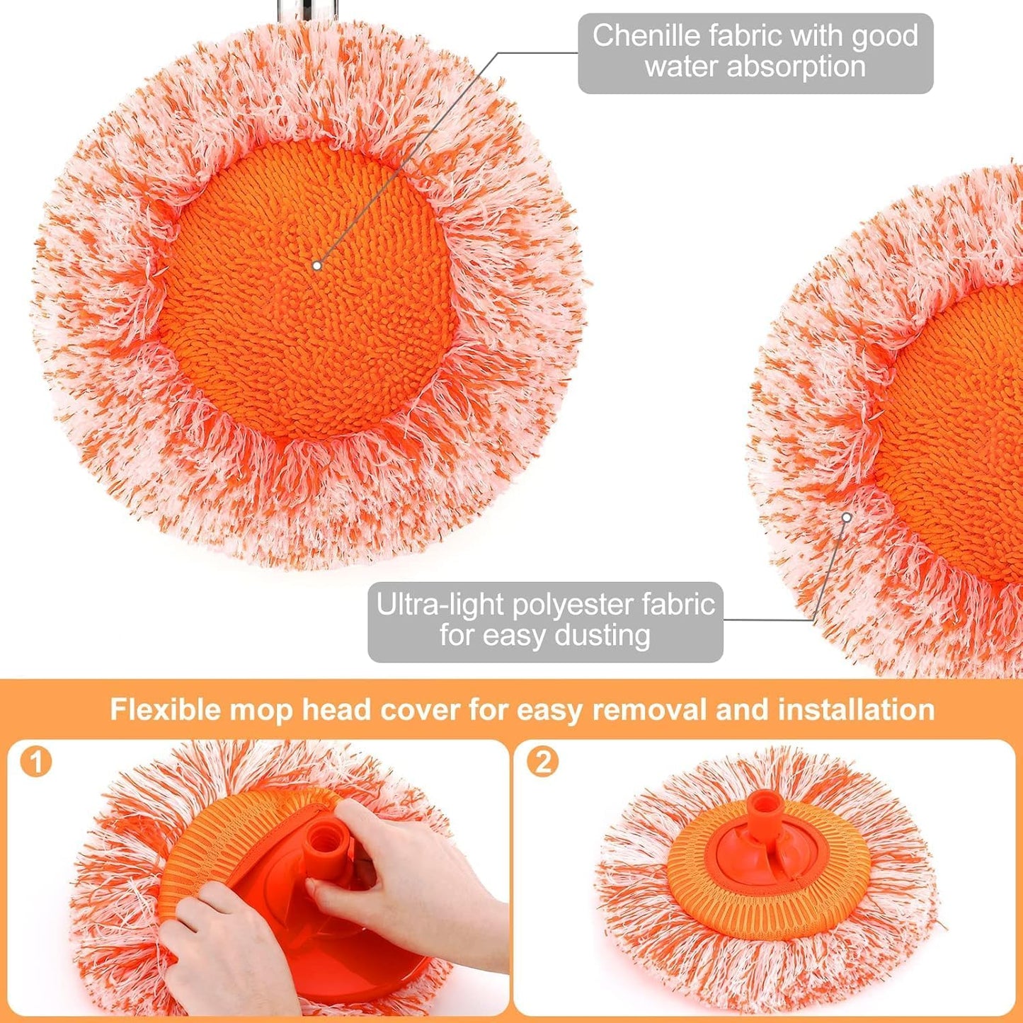 360° Rotating Microfiber Mop – Telescopic Handle for Home, Office & Car Cleaning