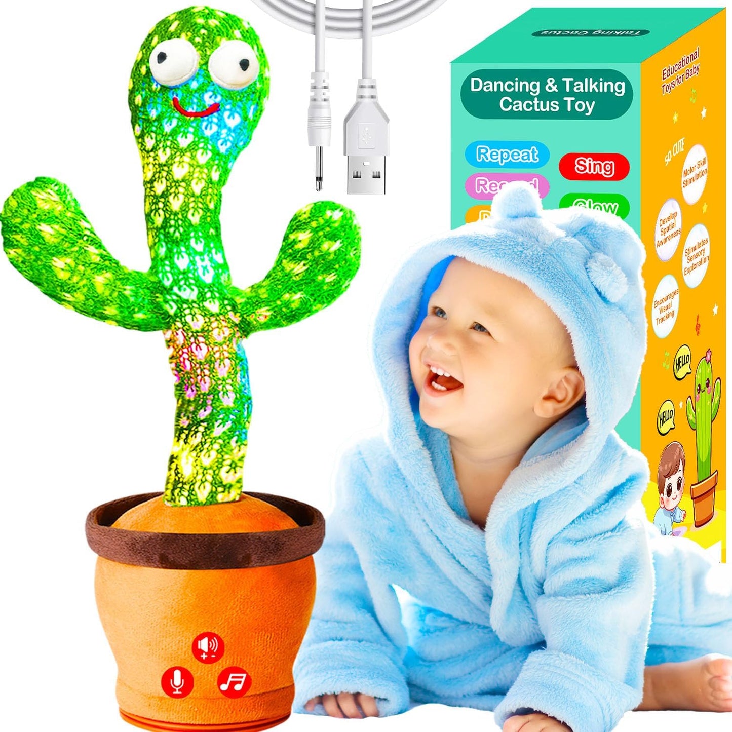 Dancing Cactus Toy – Singing, Talking & USB Rechargeable
