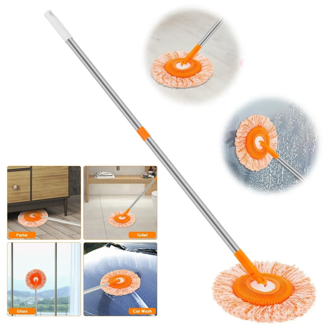 360° Rotating Microfiber Mop – Telescopic Handle for Home, Office & Car Cleaning