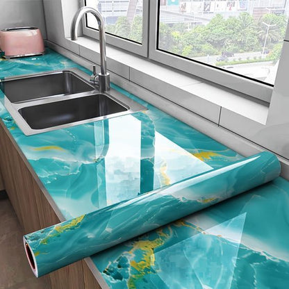 Self Adhesive Black Marble Sheet for Kitchen