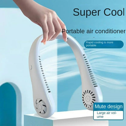 Portable Neck Fan, Hands-Free Bladeless Fan: 360° Cooling  - Rechargeable