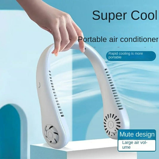 Portable Neck Fan, Hands-Free Bladeless Fan: 360° Cooling  - Rechargeable