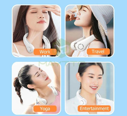 Portable Neck Fan, Hands-Free Bladeless Fan: 360° Cooling  - Rechargeable