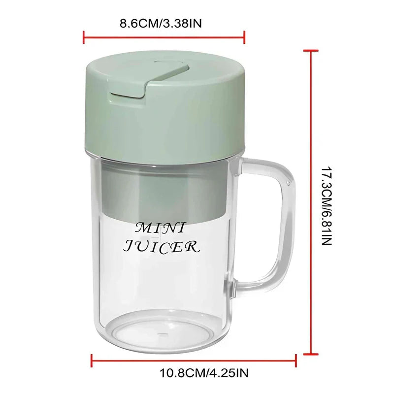 Portable Mini USB Rechargeable Juicer Blender with 6 Rotating Blades