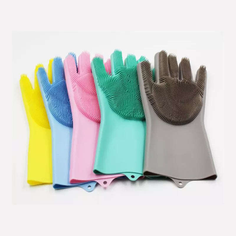 1 Pair Silicone Dishwashing Gloves